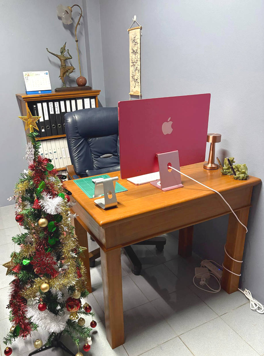 This is my desk and my computer in the office My desk and computer in the office