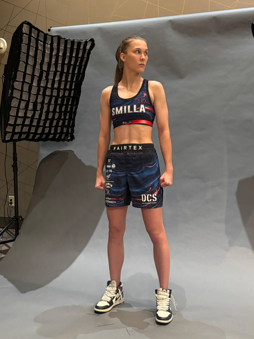 Smilla Sundell during a photo shoot Smilla Sundell in the photo studio