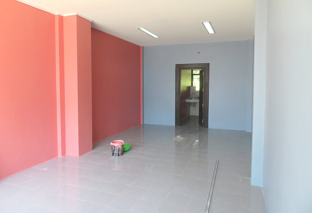 We have just painted the office walls The office walls have been painted